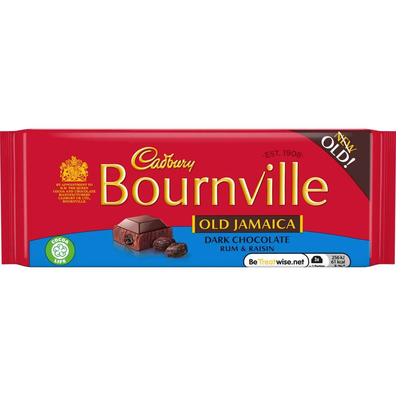 Cadbury Bournville Old Jamaica Chocolate Bar HEAT SENSITIVE ITEM. PLEASE ADD ITEM 122942 TO THE ORDER TO TRY TO PROTECT CHOCOLATES FROM HEAT DAMAGE. 100g