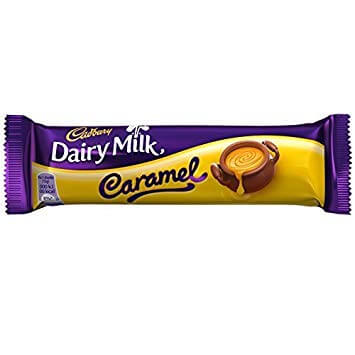 Cadbury Dairy Milk Caramel  HEAT SENSITIVE ITEM. PLEASE ADD ITEM 122942 TO THE ORDER TO TRY TO PROTECT CHOCOLATES FROM HEAT DAMAGE. 45g