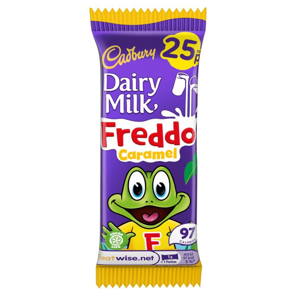 Cadbury Dairy Milk Freddo Caramel Bar HEAT SENSITIVE ITEM. PLEASE ADD ITEM 122942 TO THE ORDER TO TRY TO PROTECT CHOCOLATES FROM HEAT DAMAGE. 19.5g