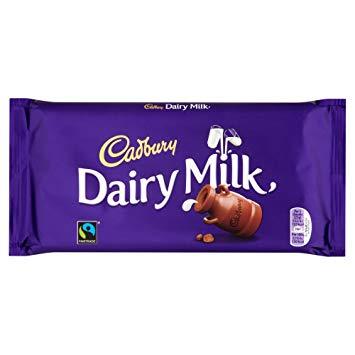 Cadbury Dairy Milk Large Bar  HEAT SENSITIVE ITEM. PLEASE ADD ITEM 122942 TO THE ORDER TO TRY TO PROTECT CHOCOLATES FROM HEAT DAMAGE. 180g