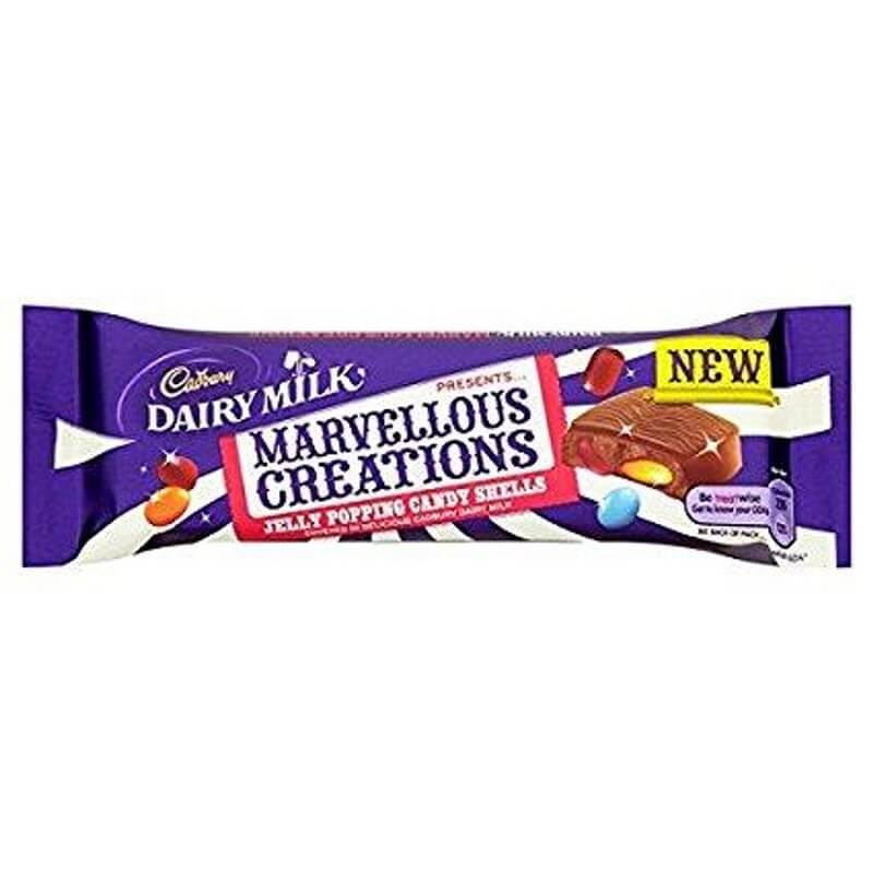 Cadbury Dairy Milk Marvellous Creations Jelly Popping Candy HEAT SENSITIVE ITEM. PLEASE ADD ITEM 122942 TO THE ORDER TO TRY TO PROTECT CHOCOLATES FROM HEAT DAMAGE. 47g