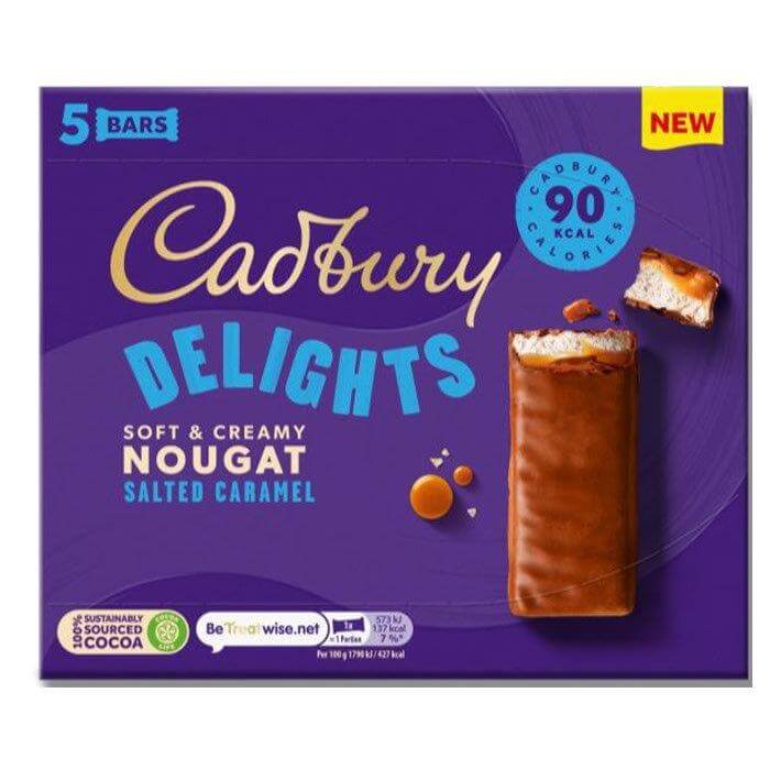 Cadbury Delight Salted Caramel 5pk  HEAT SENSITIVE ITEM. PLEASE ADD ITEM 122942 TO THE ORDER TO TRY TO PROTECT CHOCOLATES FROM HEAT DAMAGE. 110g