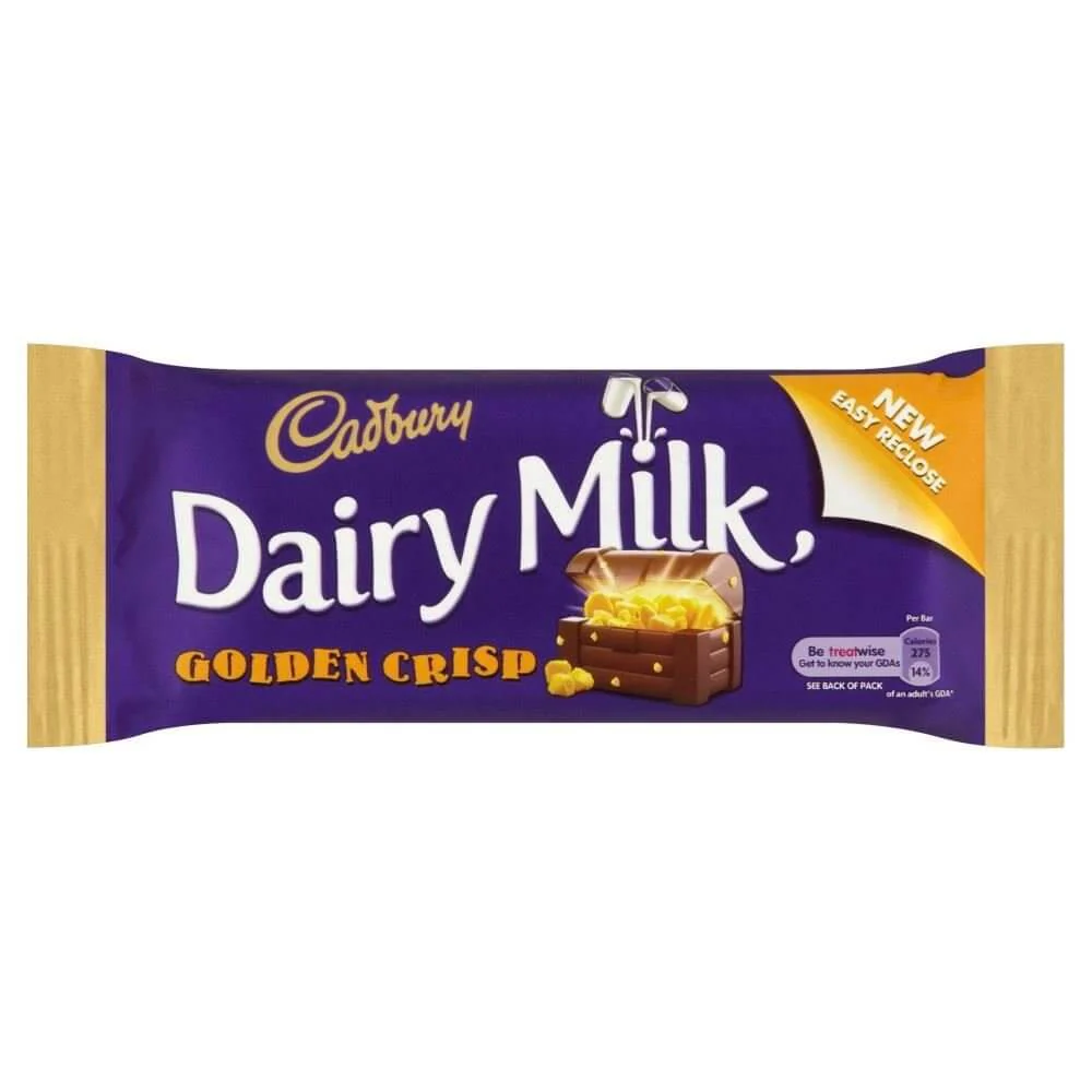 Cadbury Golden Crisp Bar HEAT SENSITIVE ITEM. PLEASE ADD ITEM 122942 TO THE ORDER TO TRY TO PROTECT CHOCOLATES FROM HEAT DAMAGE. 54g