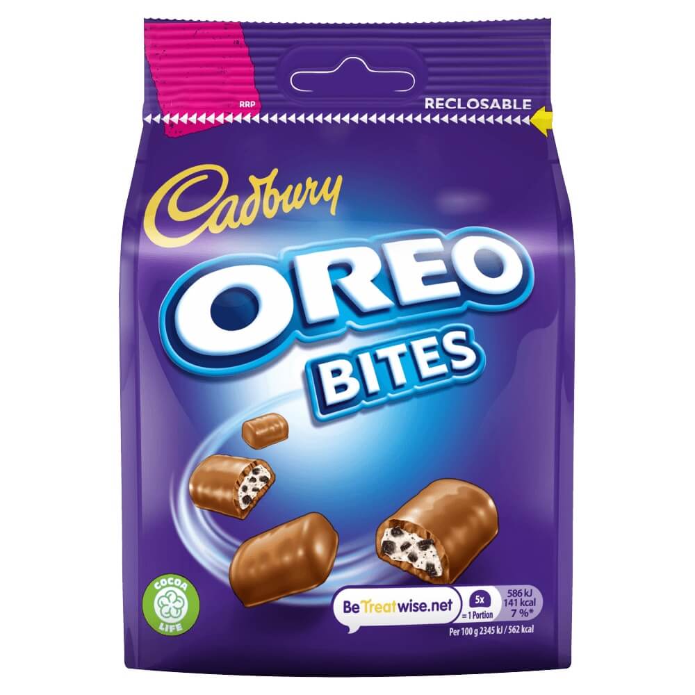 Cadbury Oreo Bites  HEAT SENSITIVE ITEM. PLEASE ADD ITEM 122942 TO THE ORDER TO TRY TO PROTECT CHOCOLATES FROM HEAT DAMAGE. 100g