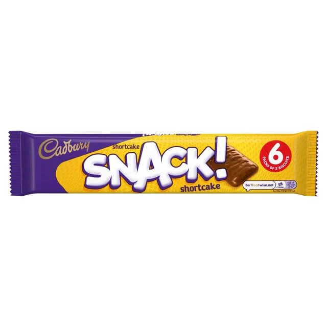 Cadbury Snack Shortcake (Pack of 6)  HEAT SENSITIVE ITEM. PLEASE ADD ITEM 122942 TO THE ORDER TO TRY TO PROTECT CHOCOLATES FROM HEAT DAMAGE. 120g