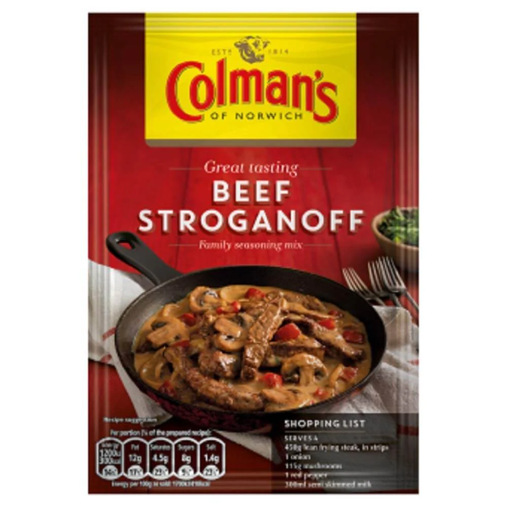 Colmans Seasoning Mix Beef Stroganoff 39g