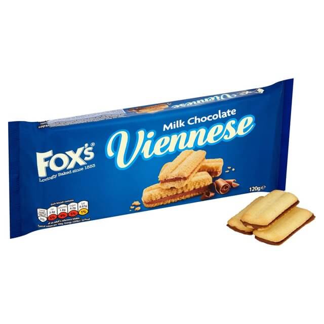 Foxs Chocolate Viennese Milk Chocolate HEAT SENSITIVE ITEM. PLEASE ADD ITEM 122942 TO THE ORDER TO TRY TO PROTECT CHOCOLATES FROM HEAT DAMAGE. 120g