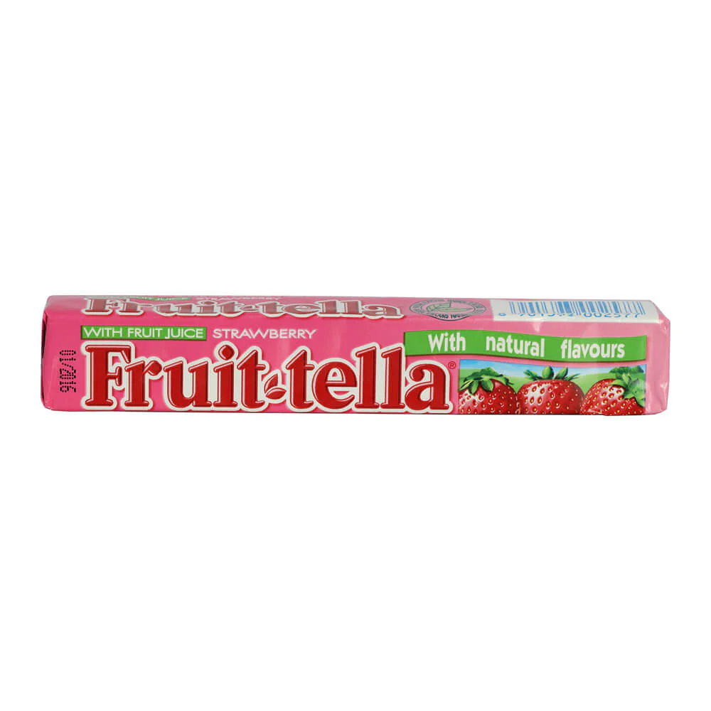 Fruitella Strawberry Sweets with Real Fruit Juice, British product with production facilities in the Netherlands 41g