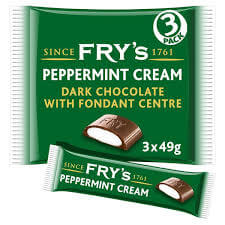 Frys Peppermint Cream Chocolate Bars (3pk) HEAT SENSITIVE ITEM. PLEASE ADD ITEM 122942 TO THE ORDER TO TRY TO PROTECT CHOCOLATES FROM HEAT DAMAGE. 147g