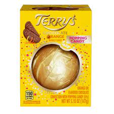 Kraft Terrys Orange Ball Popping Candy Chocolate HEAT SENSITIVE ITEM. PLEASE ADD ITEM 122942 TO THE ORDER TO TRY TO PROTECT CHOCOLATES FROM HEAT DAMAGE. 145g