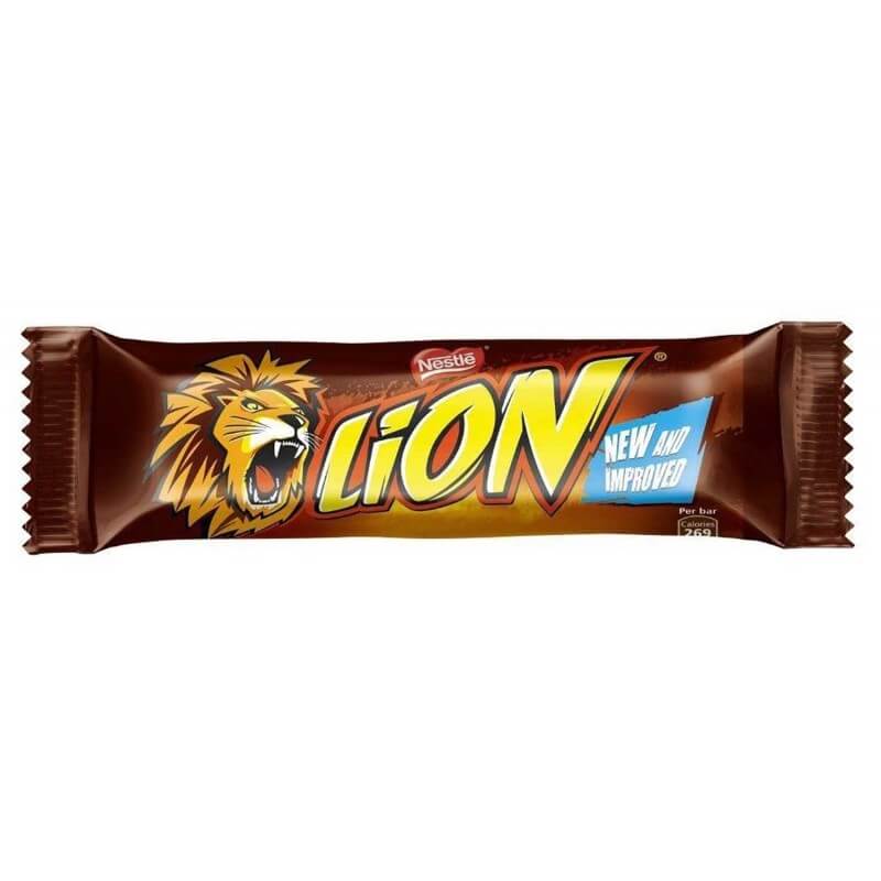Nestle Lion Bar HEAT SENSITIVE ITEM. PLEASE ADD ITEM 122942 TO THE ORDER TO TRY TO PROTECT CHOCOLATES FROM HEAT DAMAGE. 50g